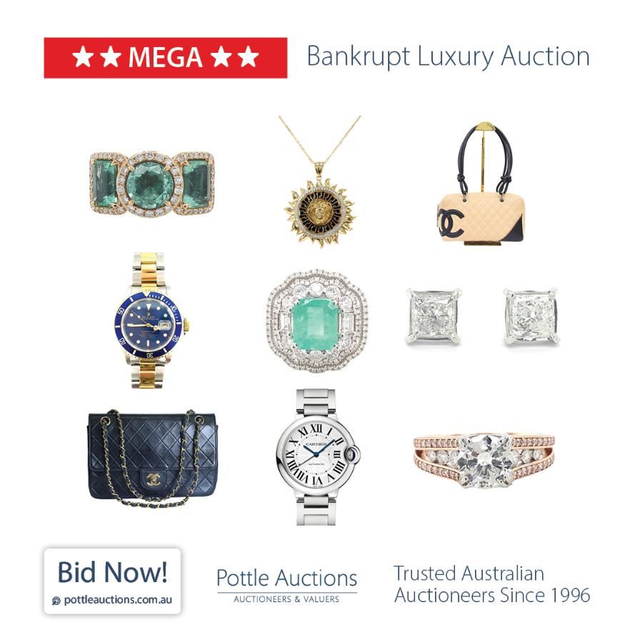 Jewelley Auction, Emerasld Rings, Rolex Watches, Bidding Live And Online Bidding. Bankruot Stock.