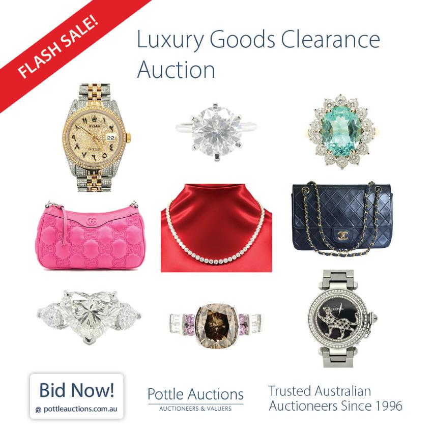 Flash Sale: Luxury Goods Clearance Auction. Jewellery SWiss Watches and Designer Bags